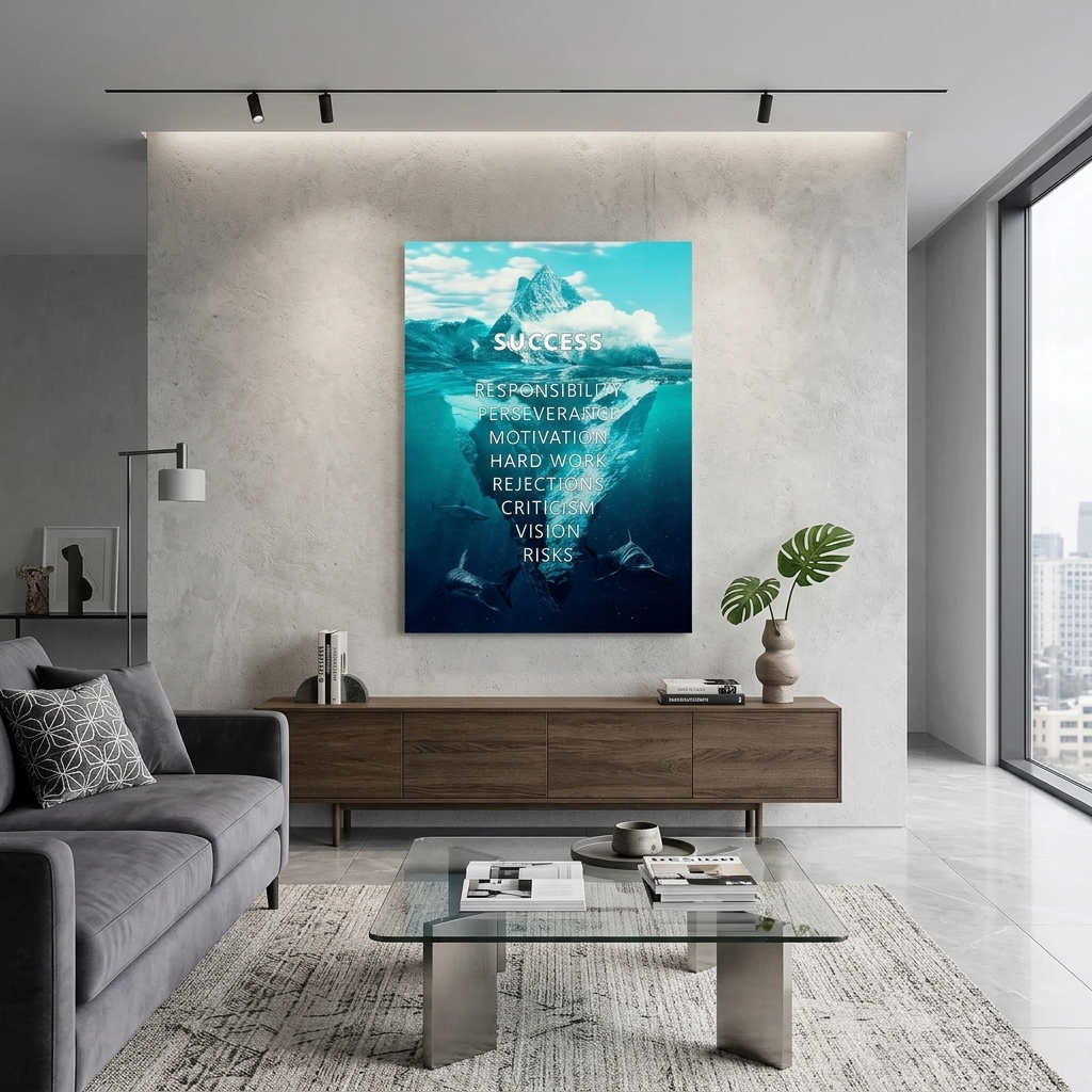 For motivation for the office success principles Motivational Canvas Wall Art Print