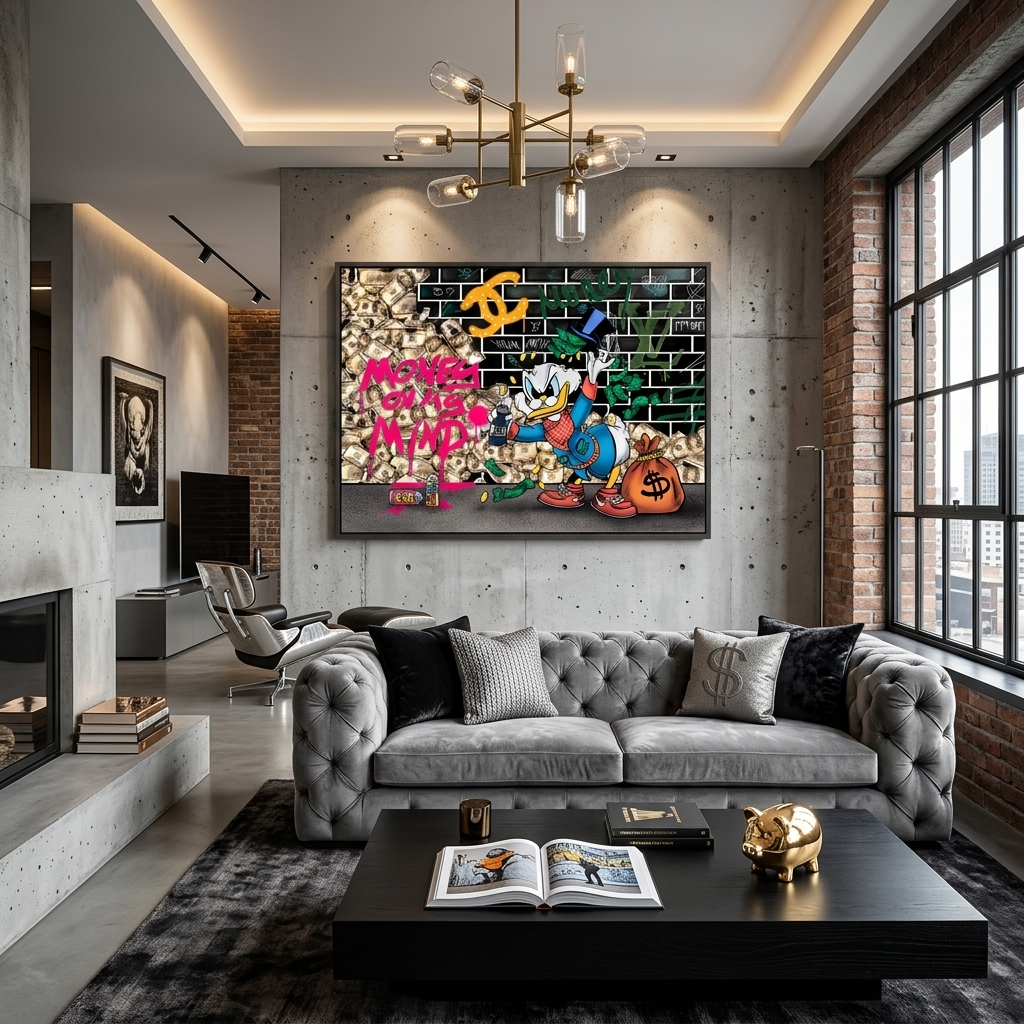Scrooge Geld Geist inspirierende Leinwand Wand Kunstdruck