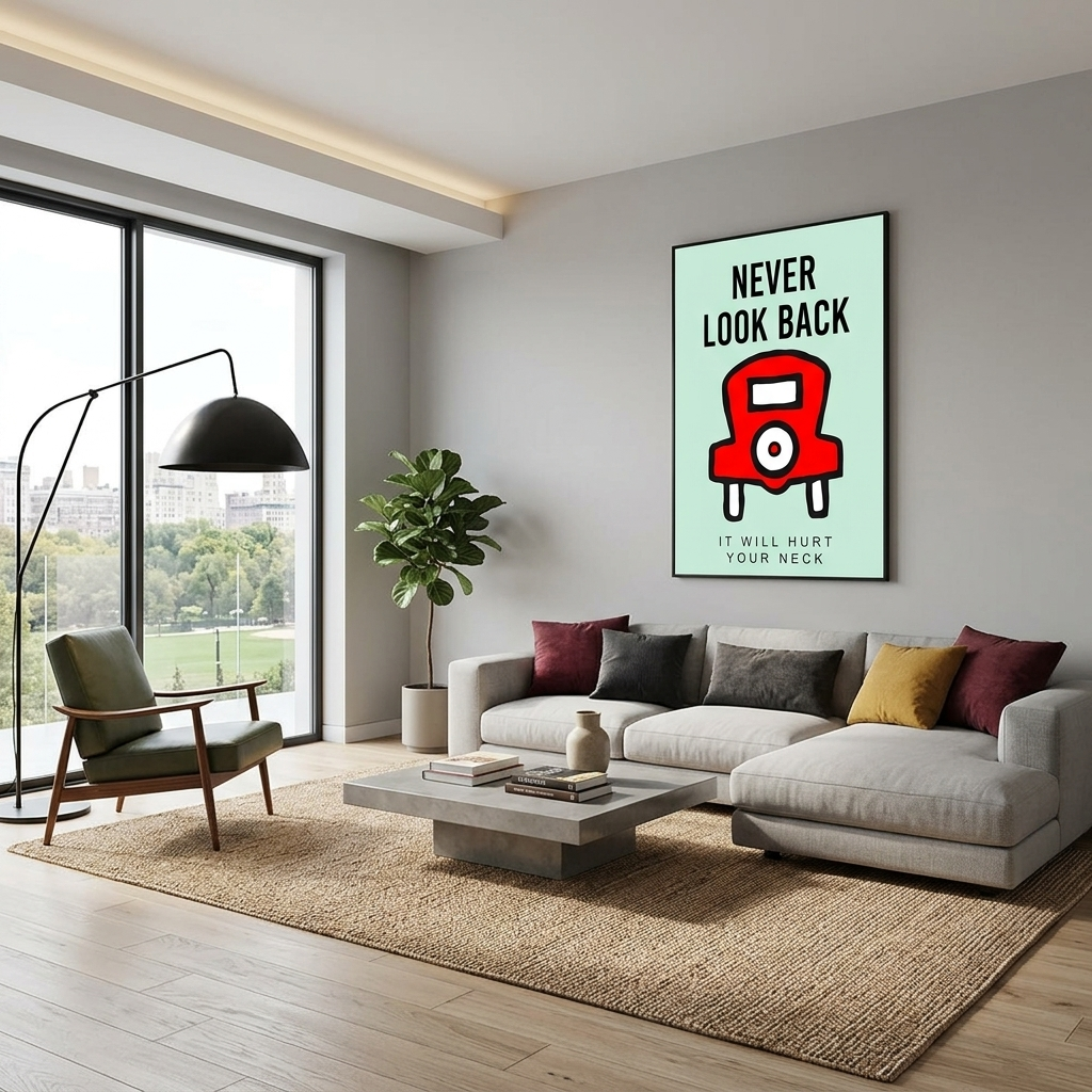 Monopoly Never look back Canvas Wall Art Print