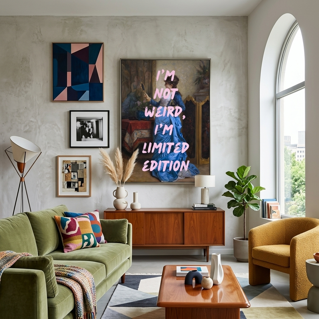 Kunstdruck auf Leinwand, Motiv: „Ich bin nicht komisch, ich bin eine limitierte Auflage“