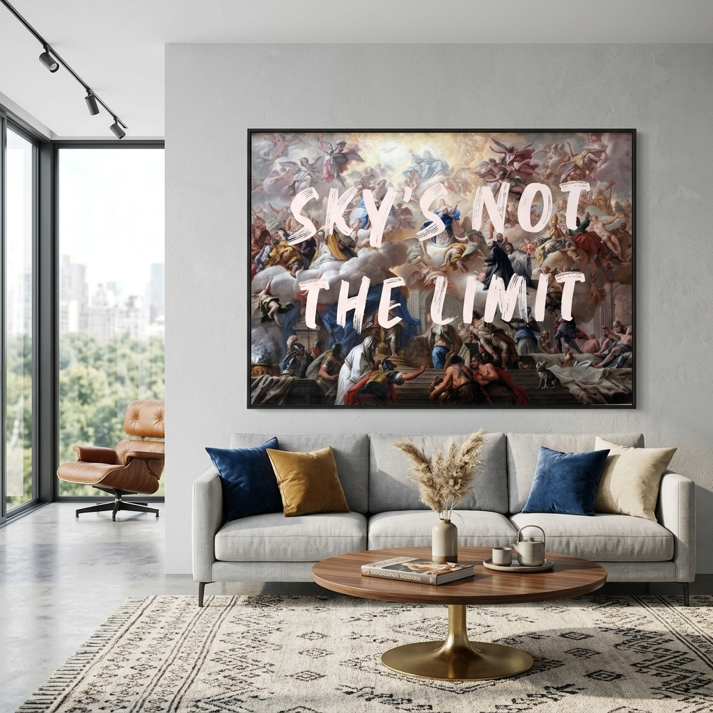 Kunstdruck auf Leinwand, der Himmel ist nicht die Grenze