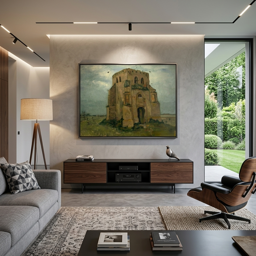 Reproduktion „Der alte Kirchturm in Nuenen“ von Van Gogh, Reproduktion auf Leinwand, Kunstdruck