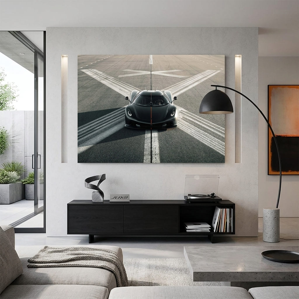 Leinwandbild, Wandbild, Auto, Koenigsegg Jesko, Absolut Schwarz