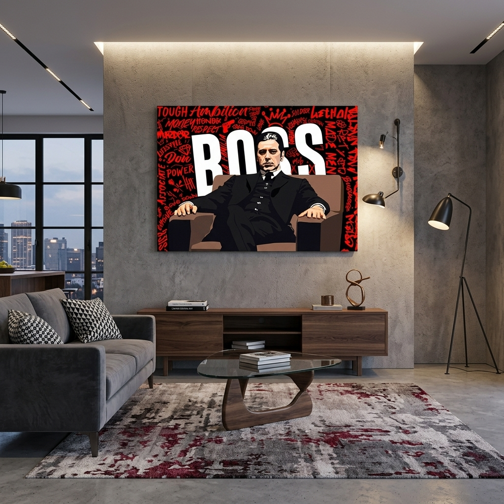 Tony Montanas Boss – Motivierender Kunstdruck auf Leinwand