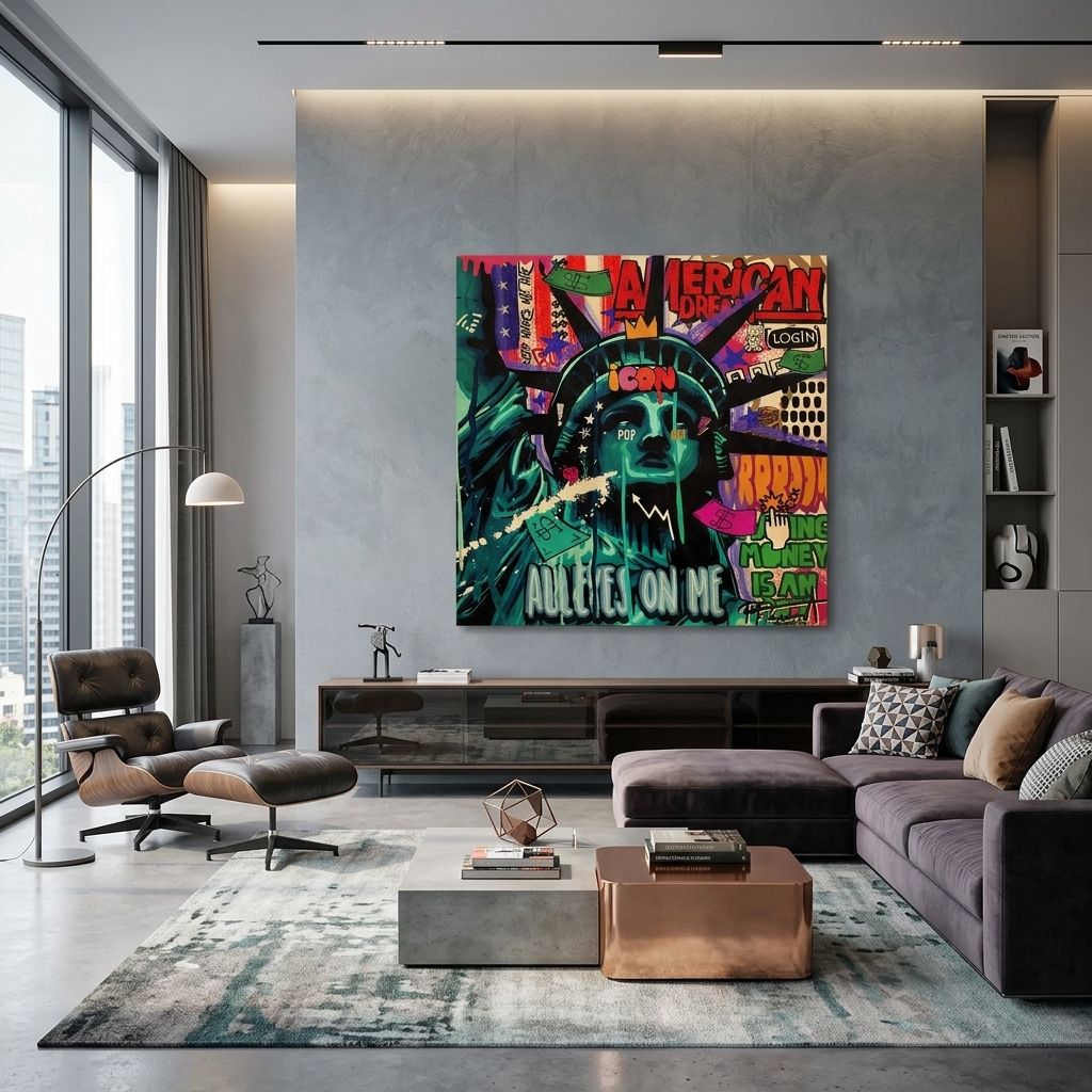 Leinwandbild „Freiheitsstatue“, Pop-Art, Wandbild