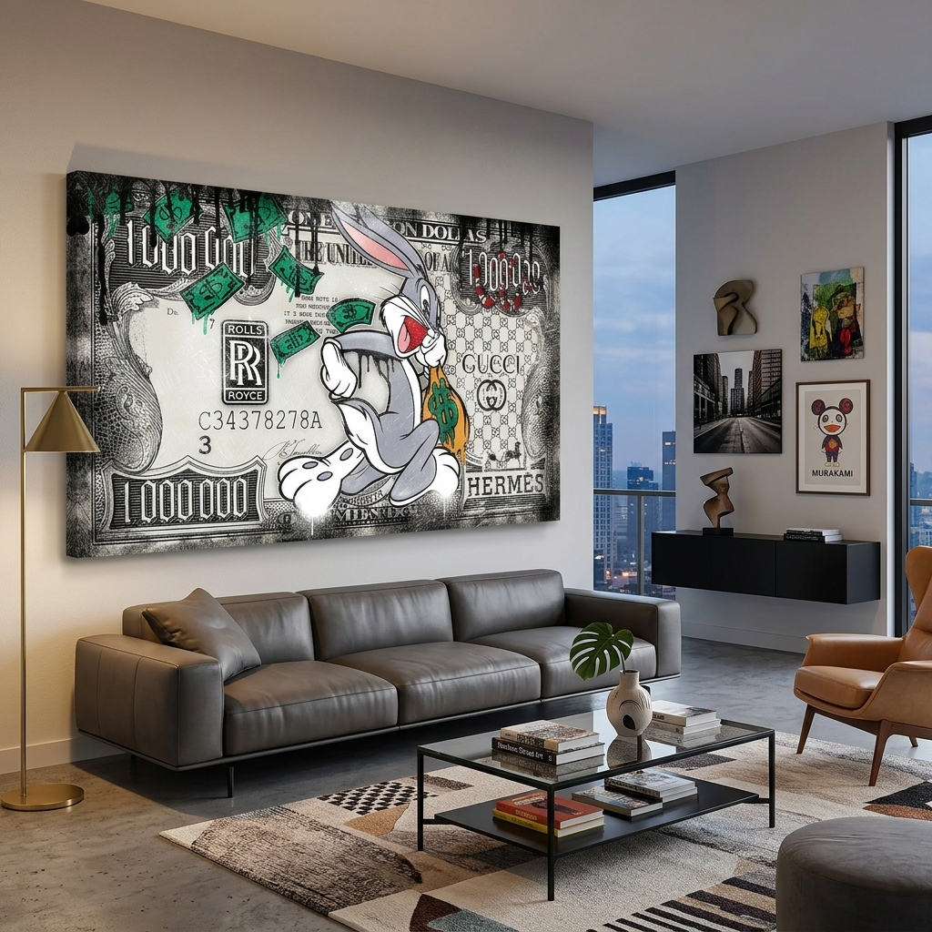 Inspirierender Leinwanddruck „Bugs Bunny's Million Dollar Balls“