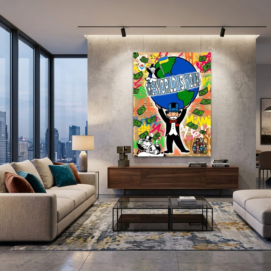 Monopoly – Die Welt gehört dir – Kunstdruck auf Leinwand