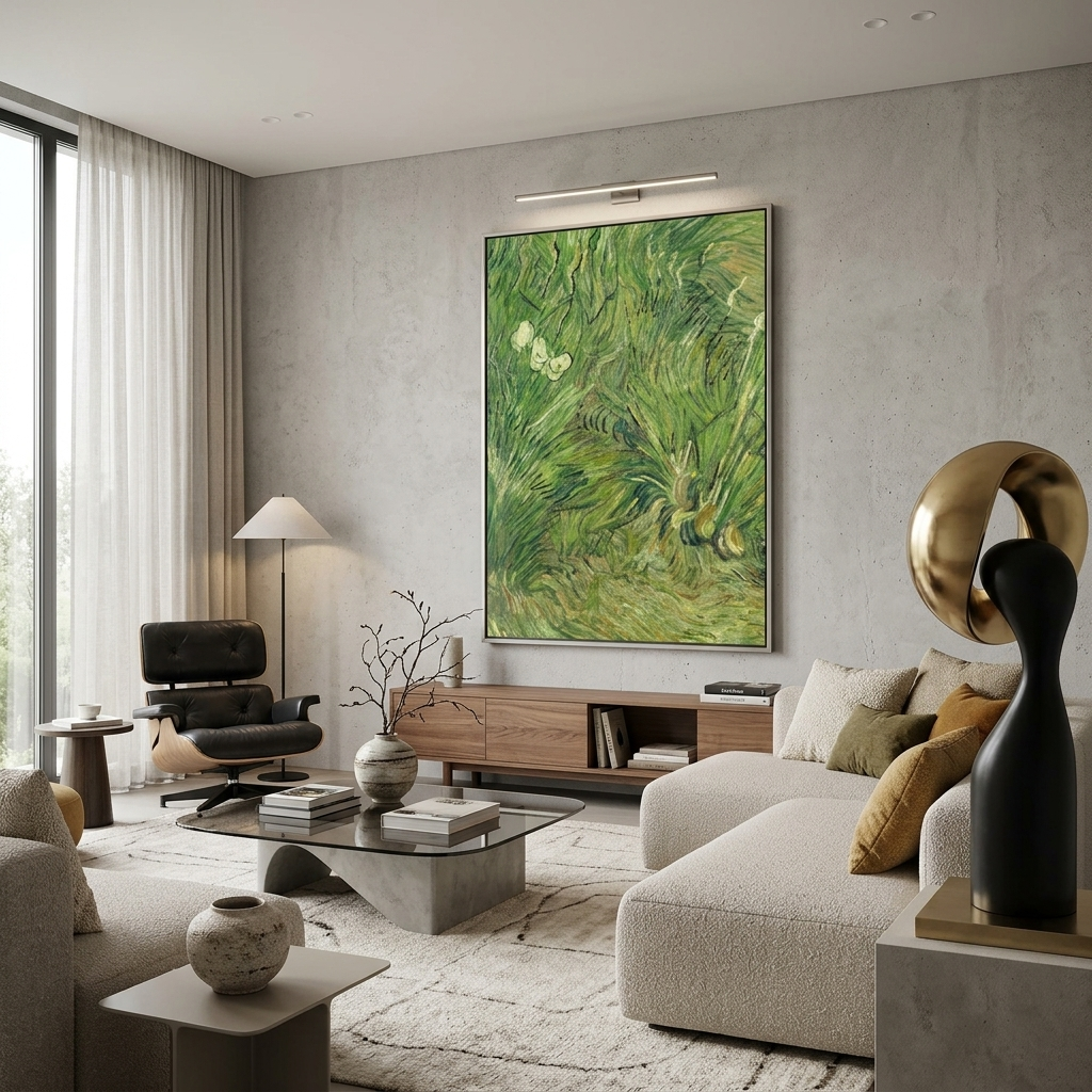 Reproduktion „Der Garten der Schmetterlinge“ von Vincent van Gogh, Reproduktion auf Leinwand, Wand-Kunstdruck