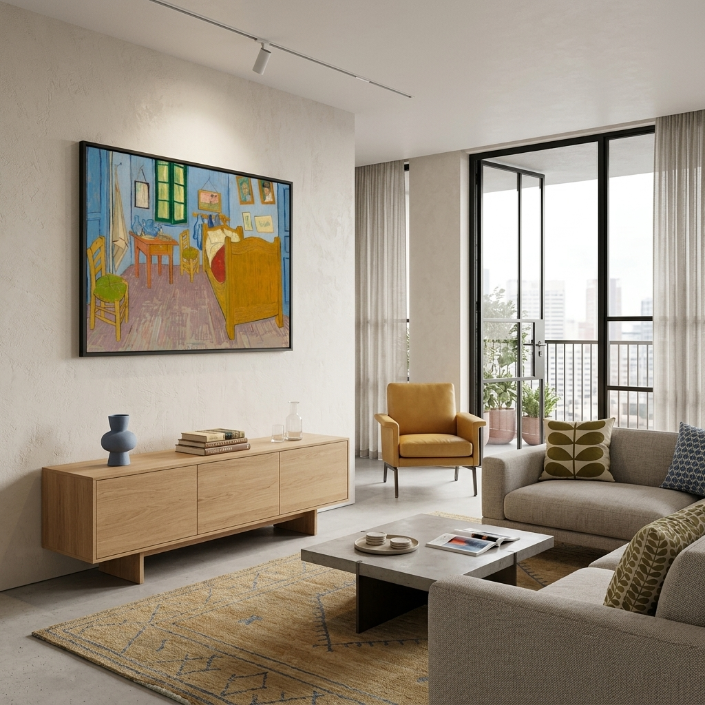Reproduktion „Schlafzimmer in Arles“ von Vincent van Gogh, Reproduktion auf Leinwand, Wandkunst