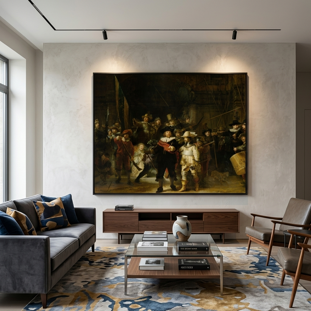 Reproduktion von Nightwatch, Reproduktion auf Leinwand, Kunstdruck