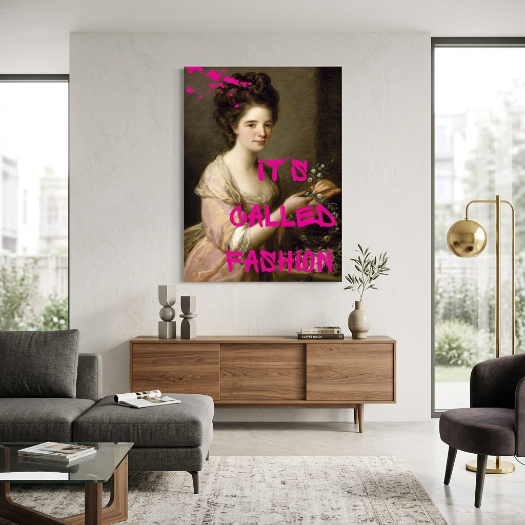 Kunstdruck auf Leinwand, Porträt von Eleanor. Das nennt man Mode.