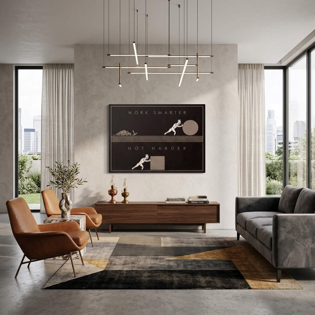 Zur Motivation: Arbeiten Sie intelligenter, nicht härter. Motivierender Kunstdruck auf Leinwand.