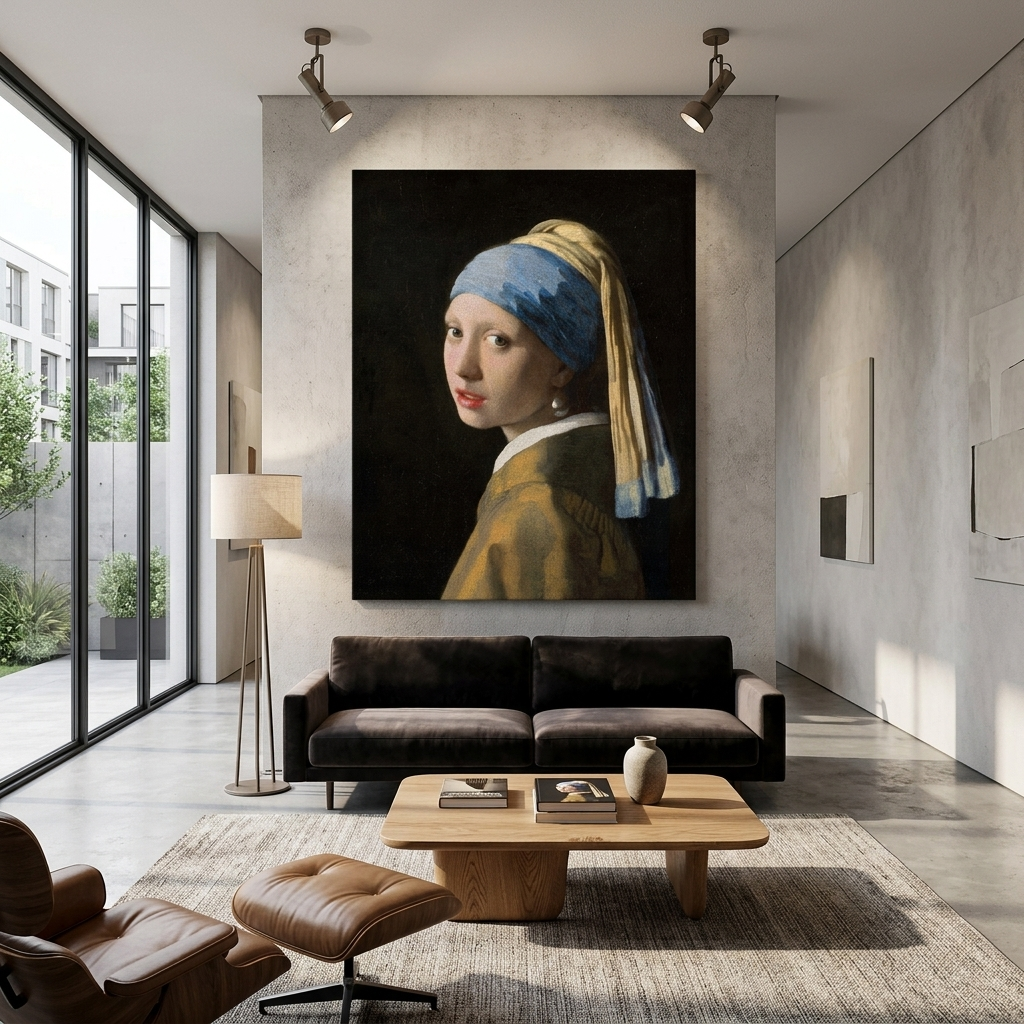 Reproduktion „Mädchen mit dem Perlenohrring“ von Jan Vermeer, Reproduktion auf Leinwand, Kunstdruck