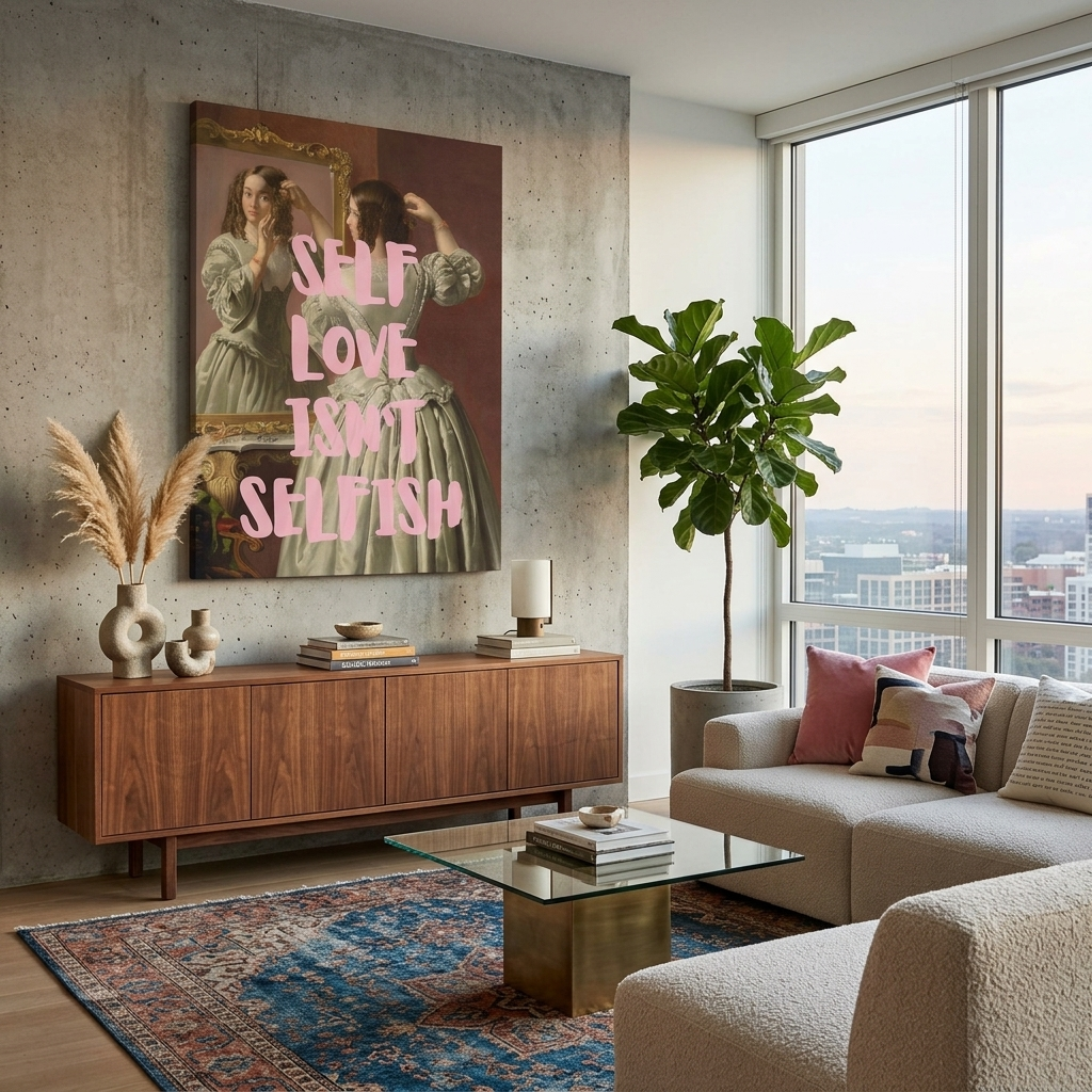 Kunstdruck auf Leinwand, Vanity Fair. Rette die Liebe.