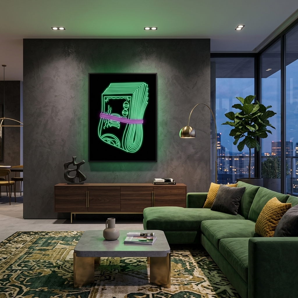 Ein Bündel Dollar – motivierender Kunstdruck auf Leinwand