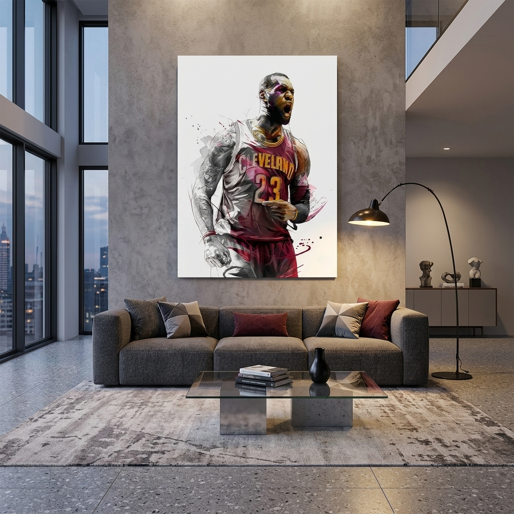 Leinwandbild mit Basketballspieler LeBron James