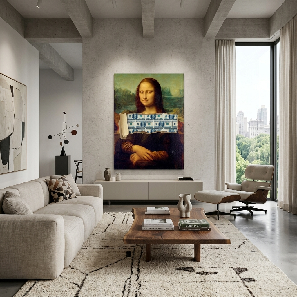 Mona Lisa Money Lisa Inspirational Canvas Wall Art Print
