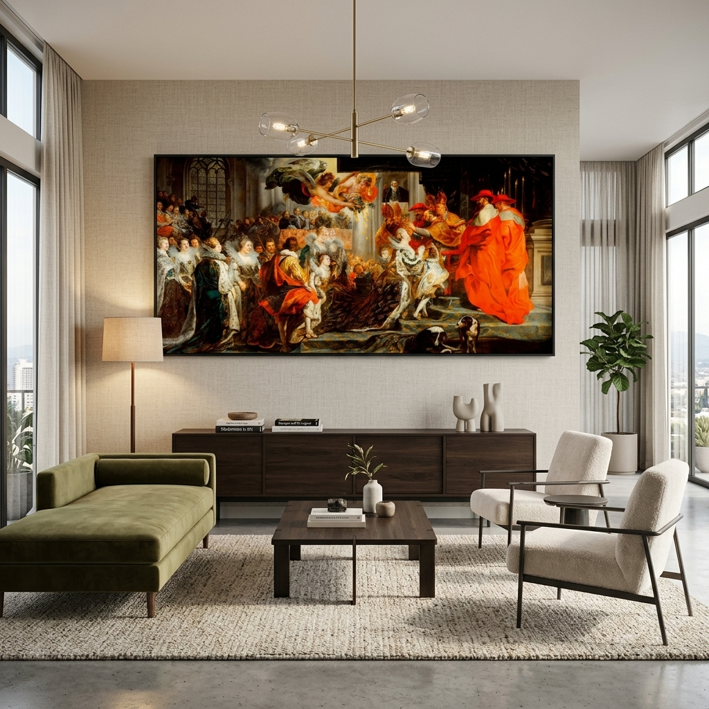 Reproduktion der Krönung von Maria de' Medici, Reproduktion auf Leinwand, Kunstdruck