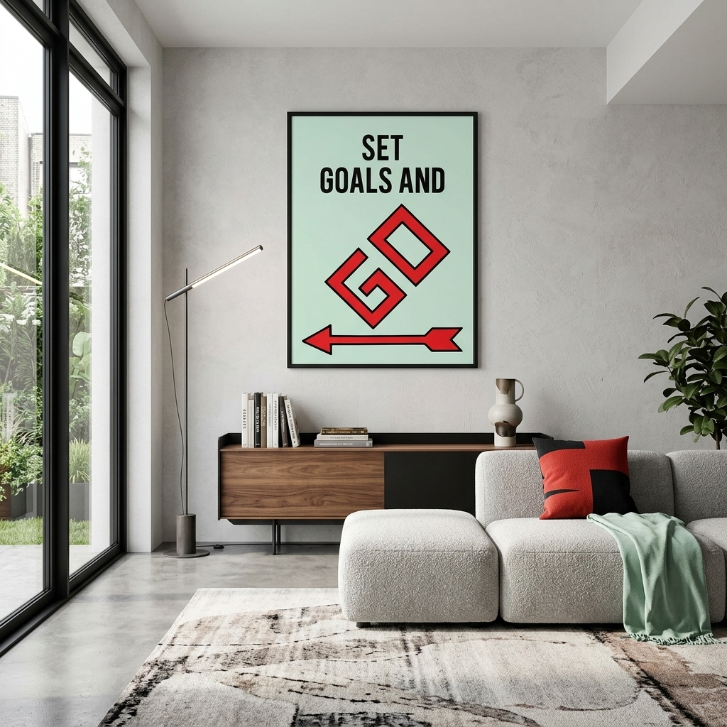 Monopoly Set goals Canvas Wall Art Print