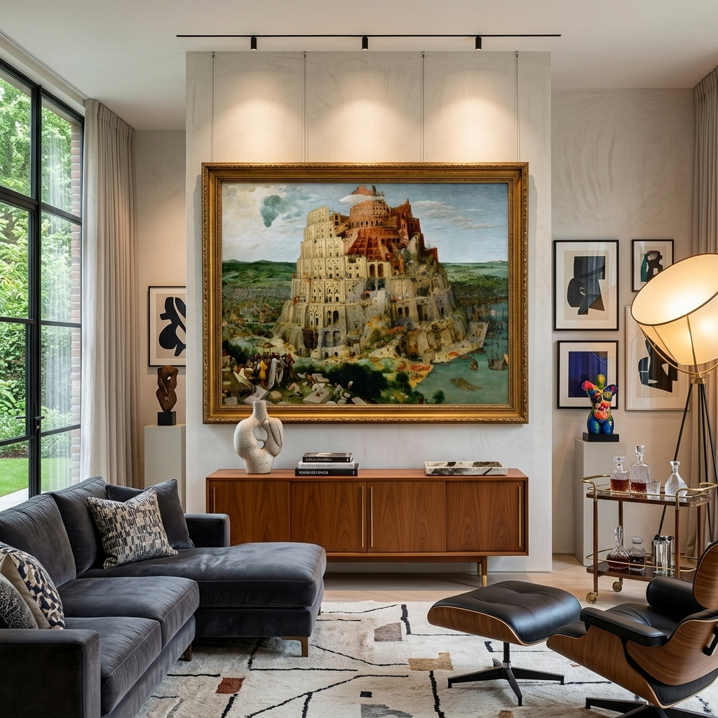 Reproduktion des Turms von Babel von Pieter Bruegel, Reproduktion auf Leinwand, Wand-Kunstdruck