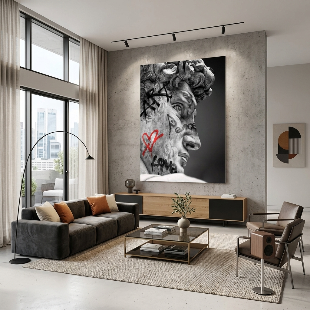 For home statue of David Canvas Wall Art Print