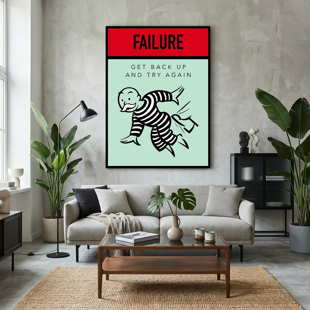 Monopoly Failure Canvas Wall Art Print