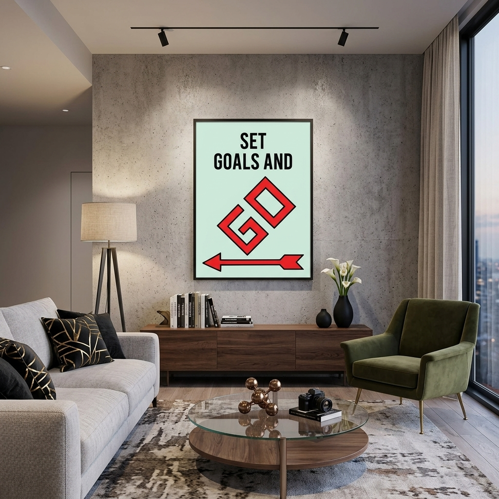 Monopoly Set goals Canvas Wall Art Print
