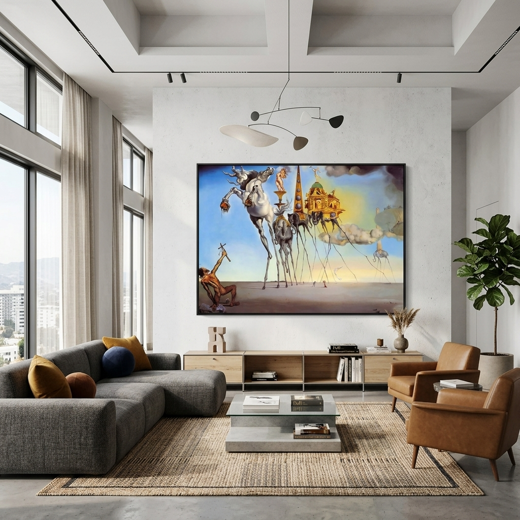 Reproduktion „Die Versuchung eines Heiligen“, Reproduktion, Kunstdruck auf Leinwand