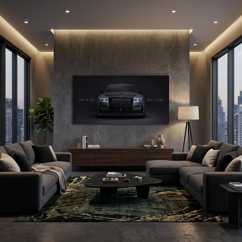 Rolls-Royce – Kein Risiko, keine Geschichte – motivierender Leinwand-Kunstdruck