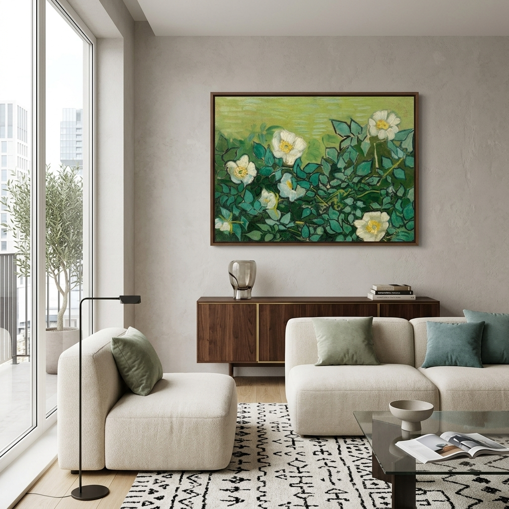 Reproduktion Wilde Rosen Reproduktion Leinwand Wand Kunstdruck