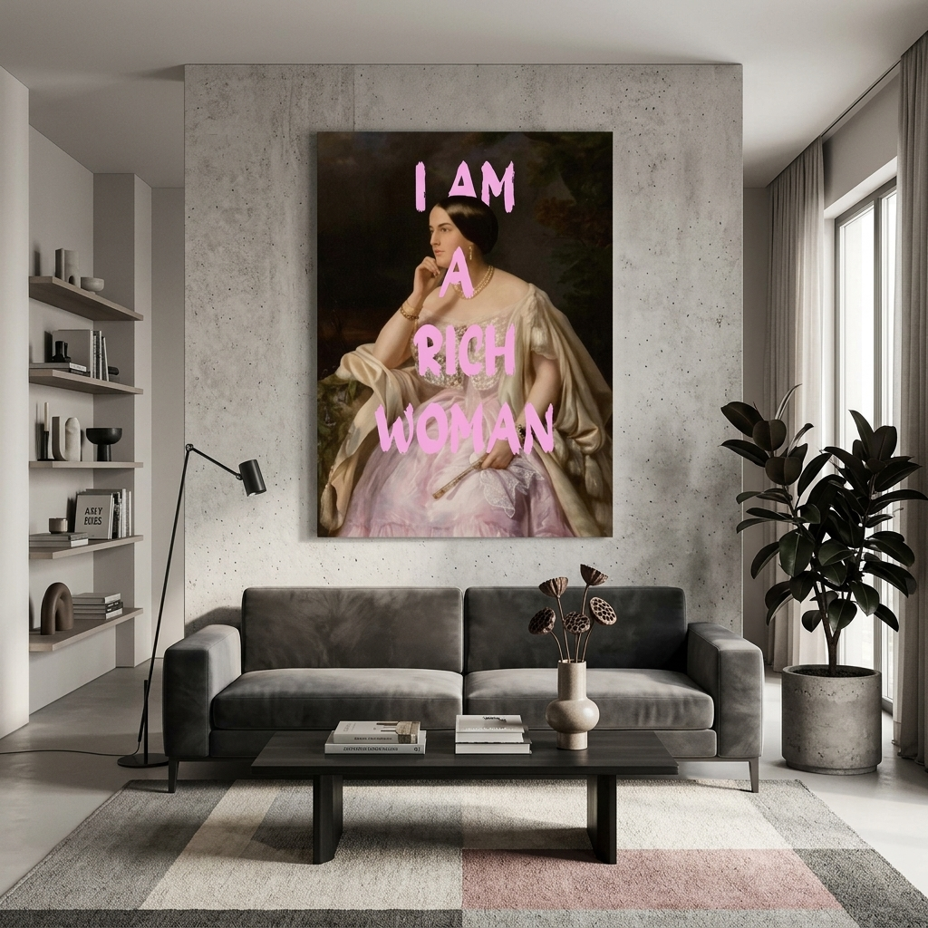 Kunstdruck auf Leinwand, Harriet Howard. Ich bin eine reiche Frau