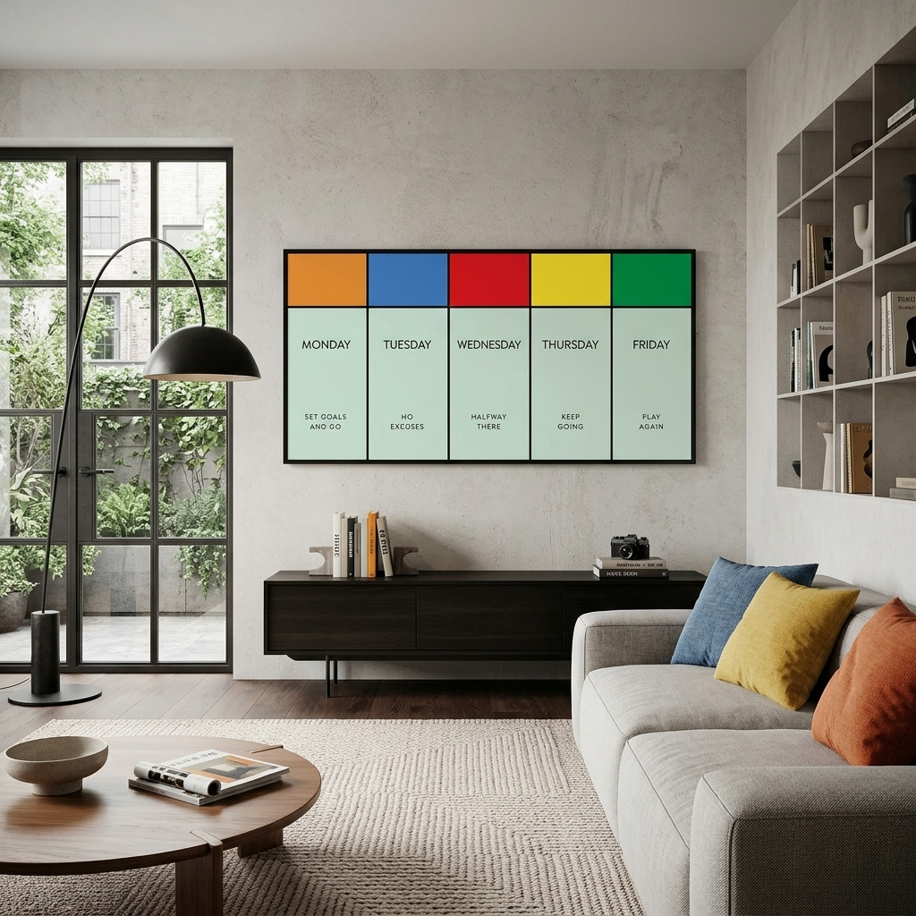 Leinwandbild „Monopoly – Arbeitswoche“