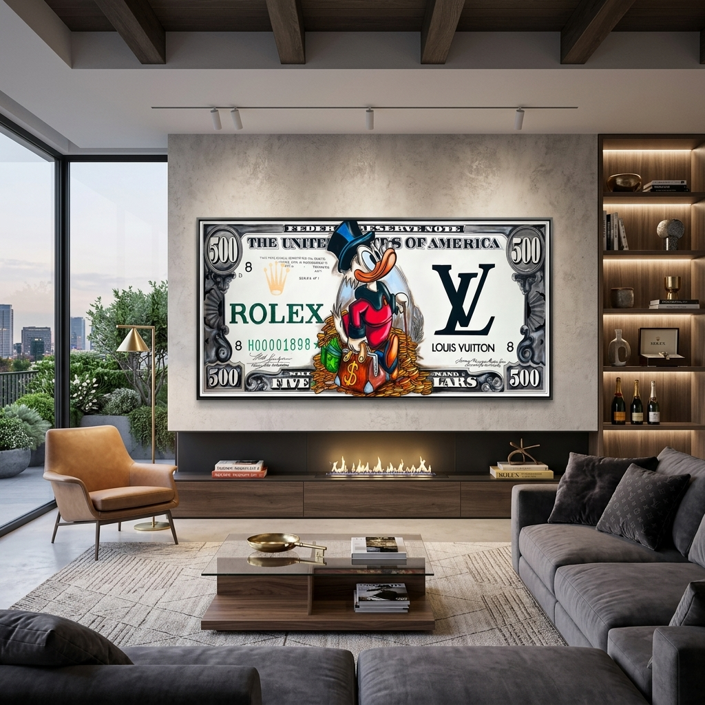 100 $ Pop-Art-Kunstdruck auf Leinwand