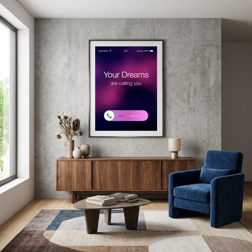For motivation Your dreams are calling you Motivational Canvas Wall Art Print