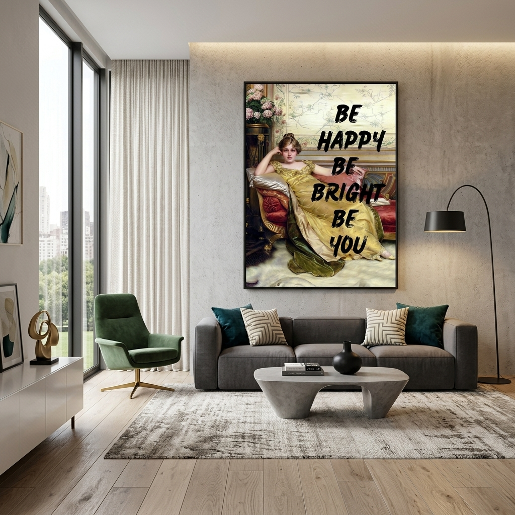 Kunstdruck auf Leinwand, Rest. Sei glücklich, sei du selbst