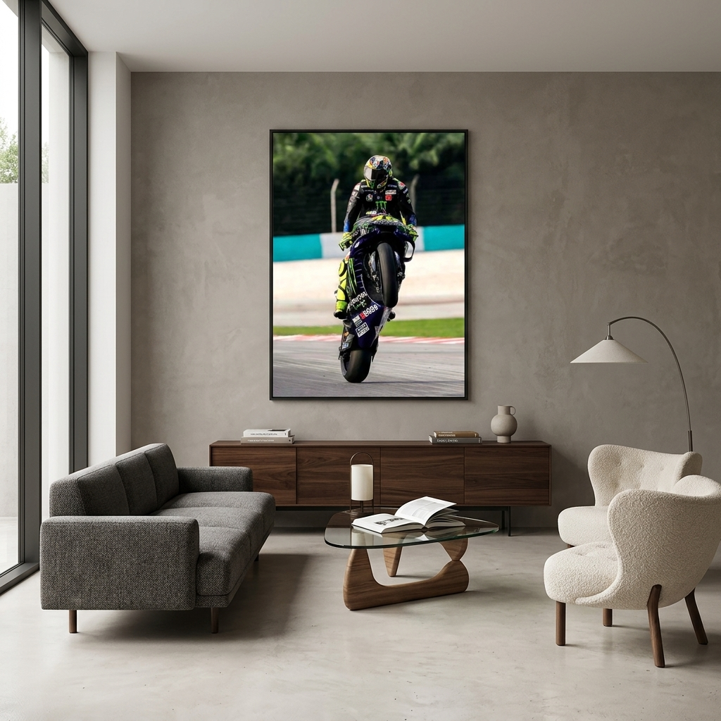 Leinwandbild, Motorradfahrer Valentino Rossi, Wandbild