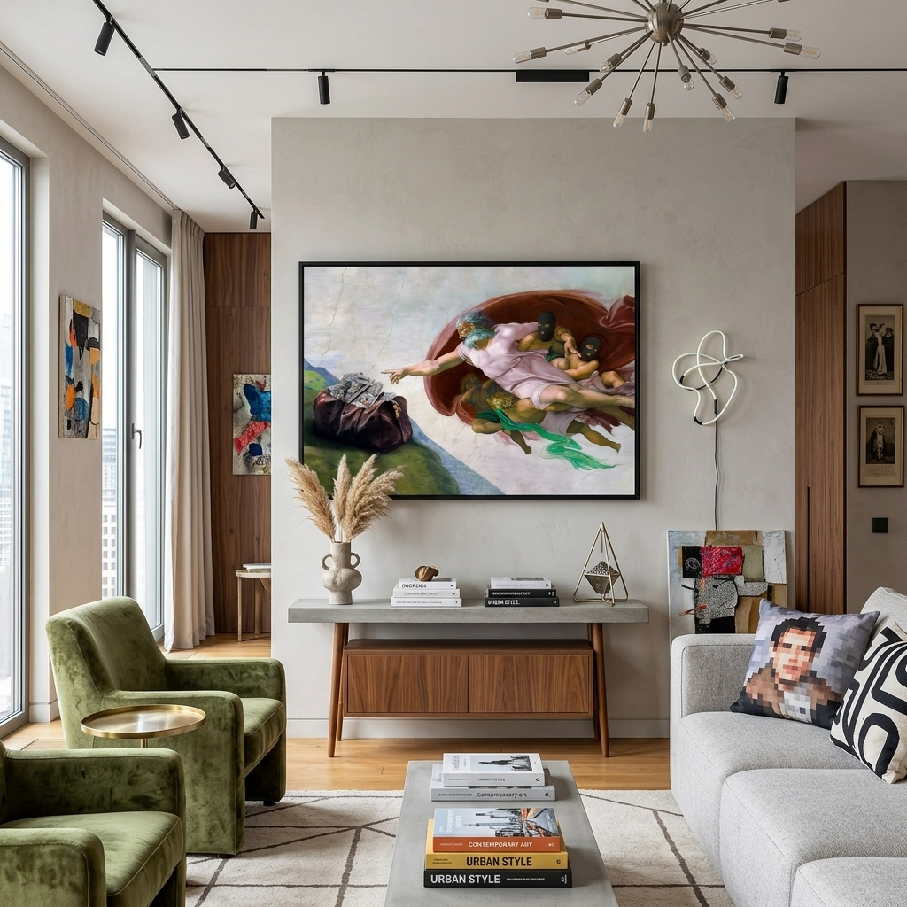 Die Schaffung des Geldes Inspirierender Kunstdruck auf Leinwand