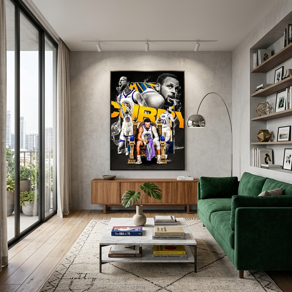 Leinwandbild, Motiv: Basketballspieler, Golden State Warriors, Stephen Curry, Wandbild