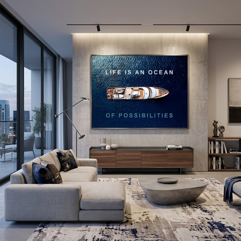 Zur Motivation Das Leben ist ein Ozean der Möglichkeiten Motivierender Leinwand-Kunstdruck