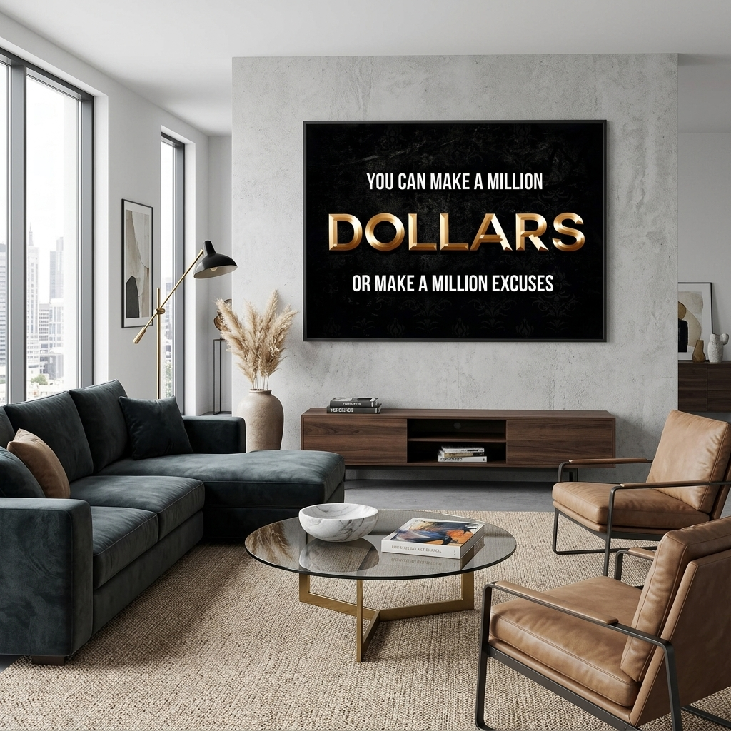 Sie könnten eine Million Dollar verdienen – motivierender Kunstdruck auf Leinwand