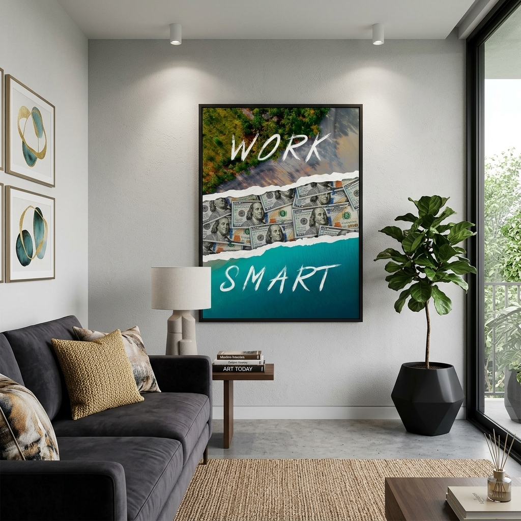 Leinwandbild „Work Smart“, motivierend, Wandbild