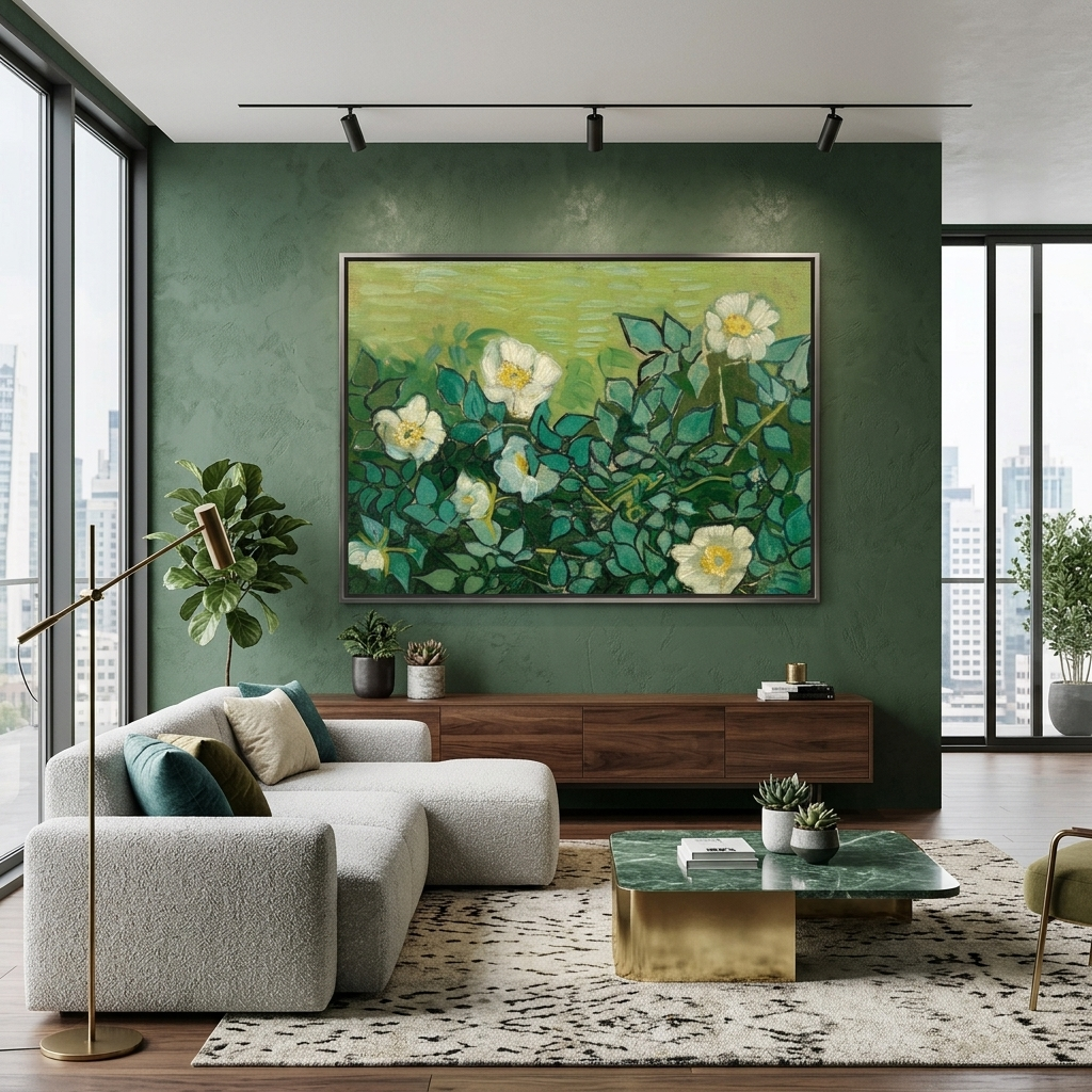 Reproduktion Wilde Rosen Reproduktion Leinwand Wand Kunstdruck