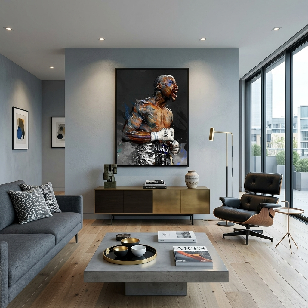 Kunstdruck auf Leinwand, Motiv: Boxer Floyd Mayweather