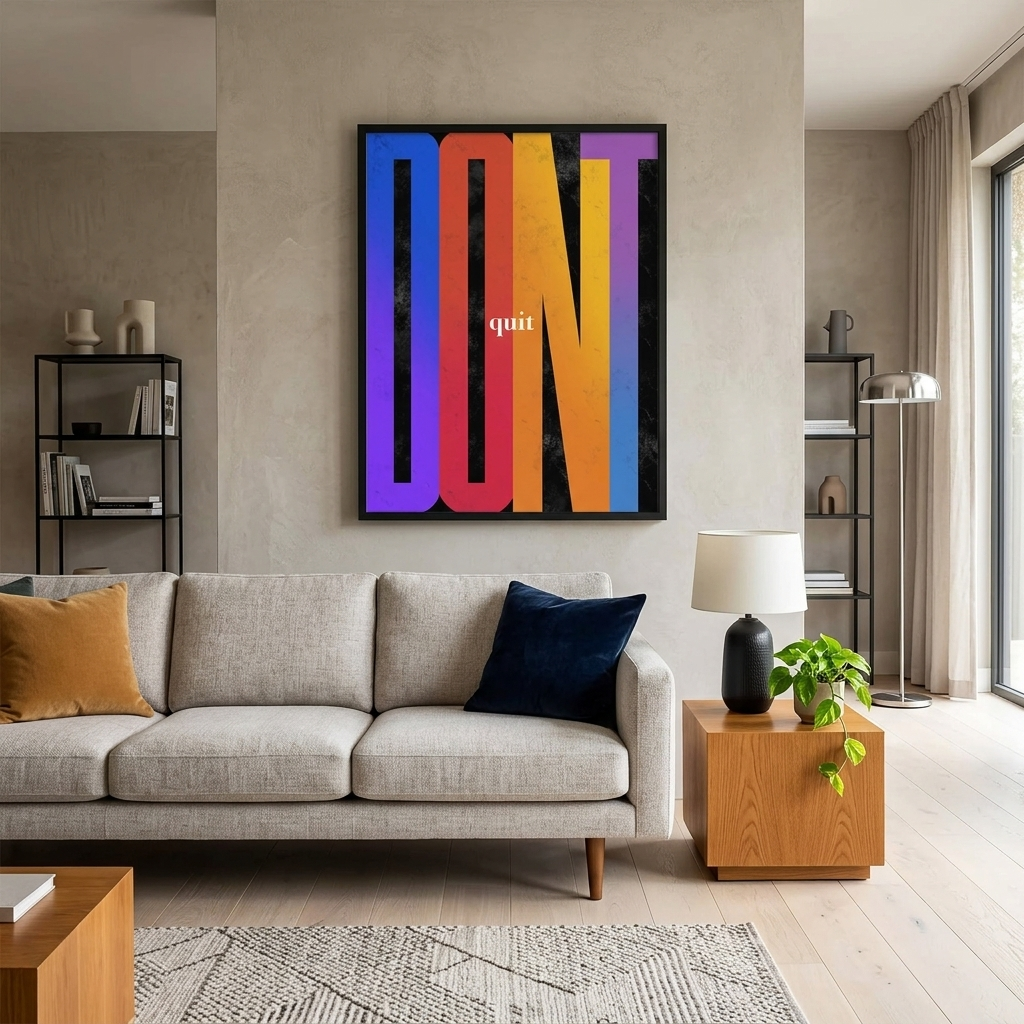 Um zu motivieren, geben Sie nicht auf, motivierender Leinwand-Kunstdruck