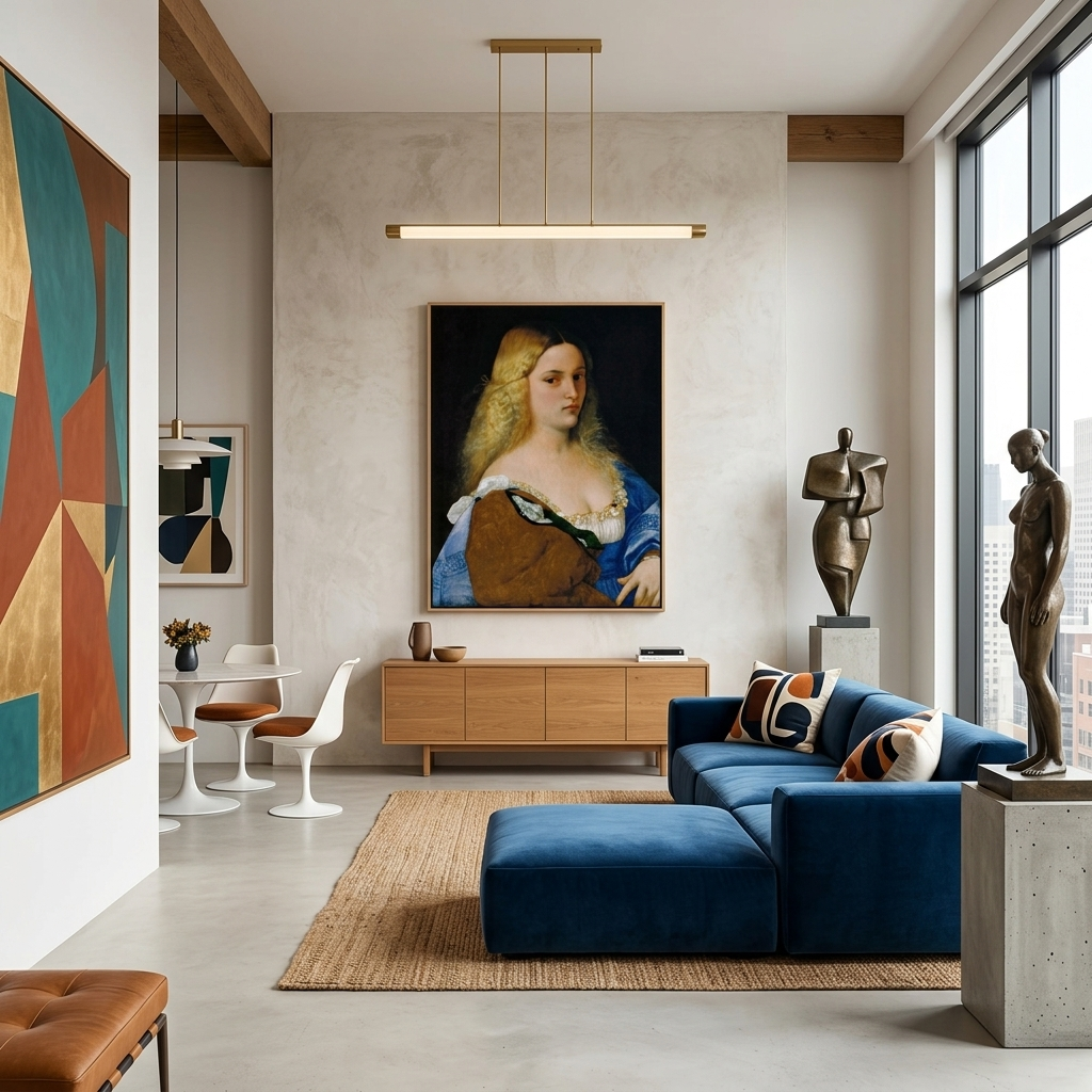 Reproduktion „Violante“ von Tizian, Reproduktion auf Leinwand, Kunstdruck