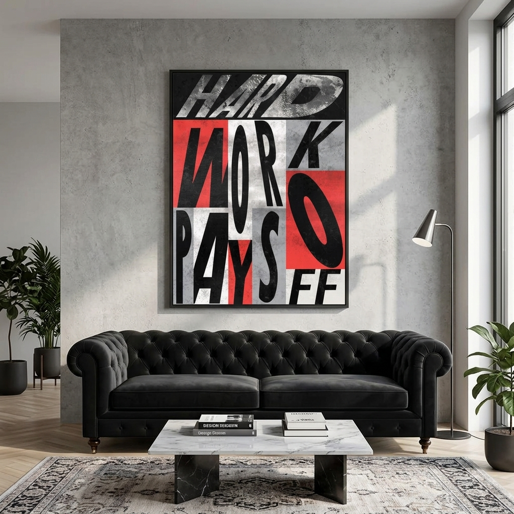 For motivation Hard work pays off Motivational Canvas Wall Art Print
