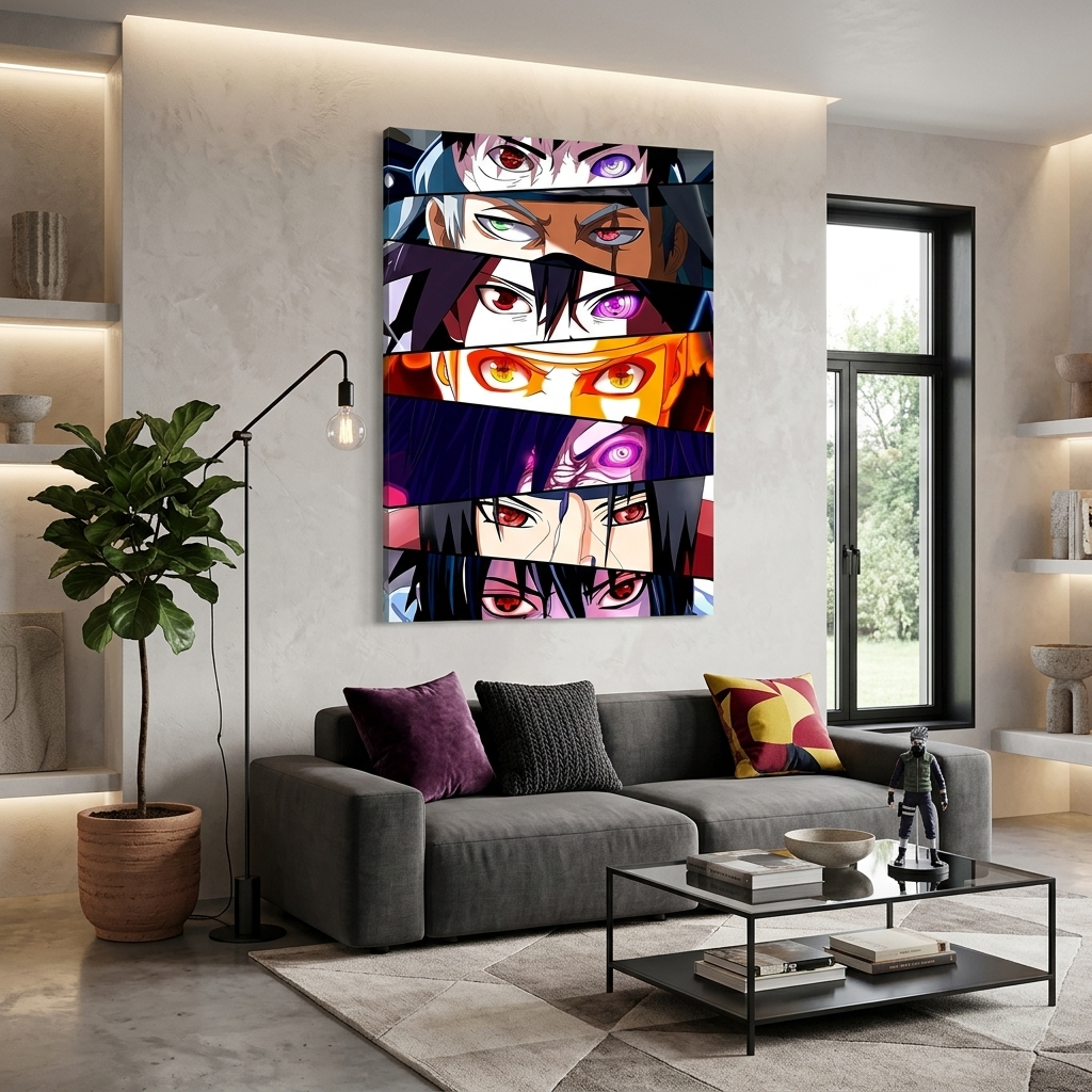 Leinwandbild mit Anime-Augen der Naruto-Figuren