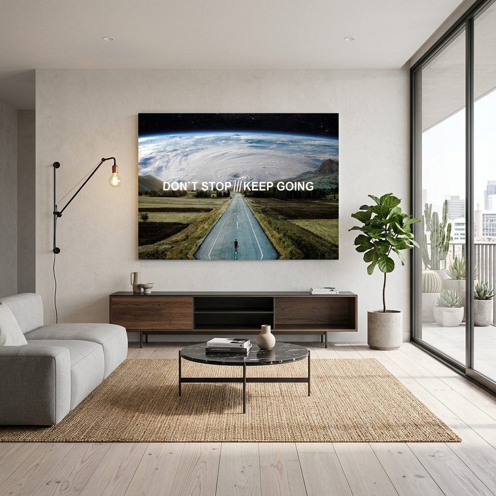 „DON'T STOP KEEP GOING“ – motivierender Kunstdruck auf Leinwand