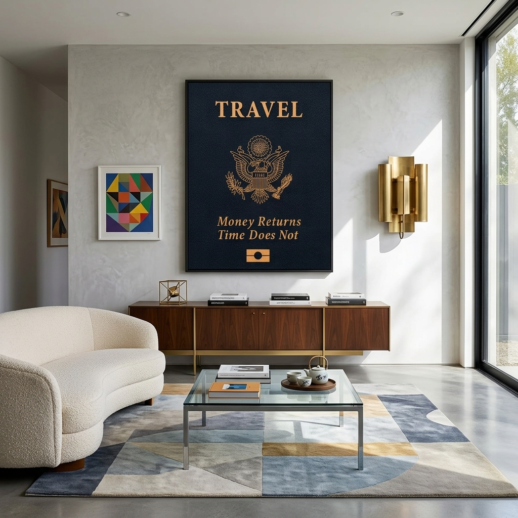Zur Motivation Reisepass Motivierender Leinwand-Kunstdruck