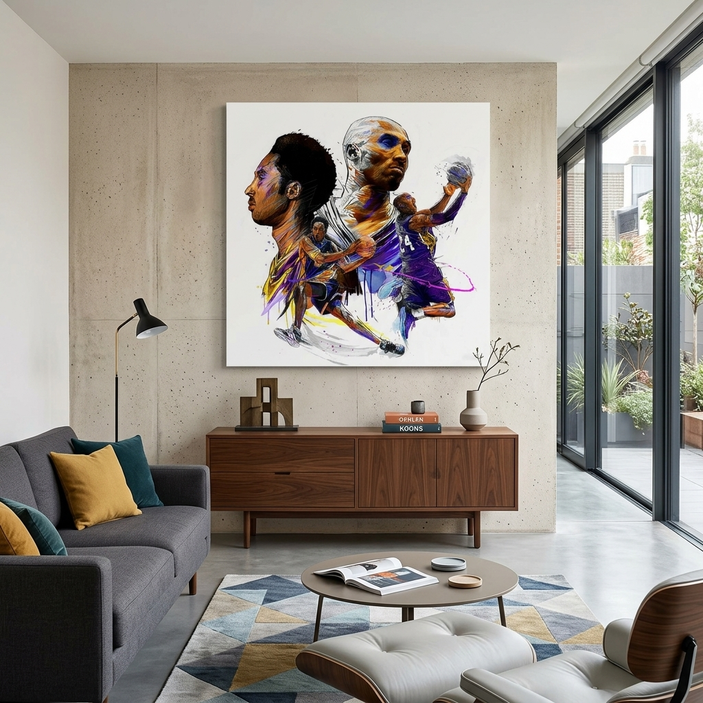 Leinwandbild, Wandbild mit Basketballspieler Kobe Bryant